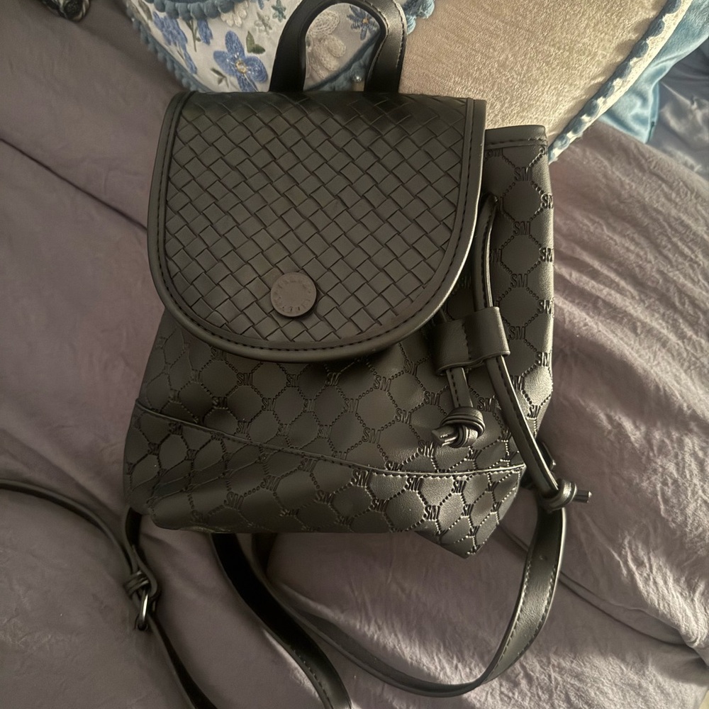 Steve Madden Woven Black Backpack